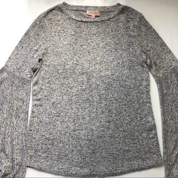 Philosophy Flare Sleeve Gray Women’s Top, size M - Picture 7 of 14